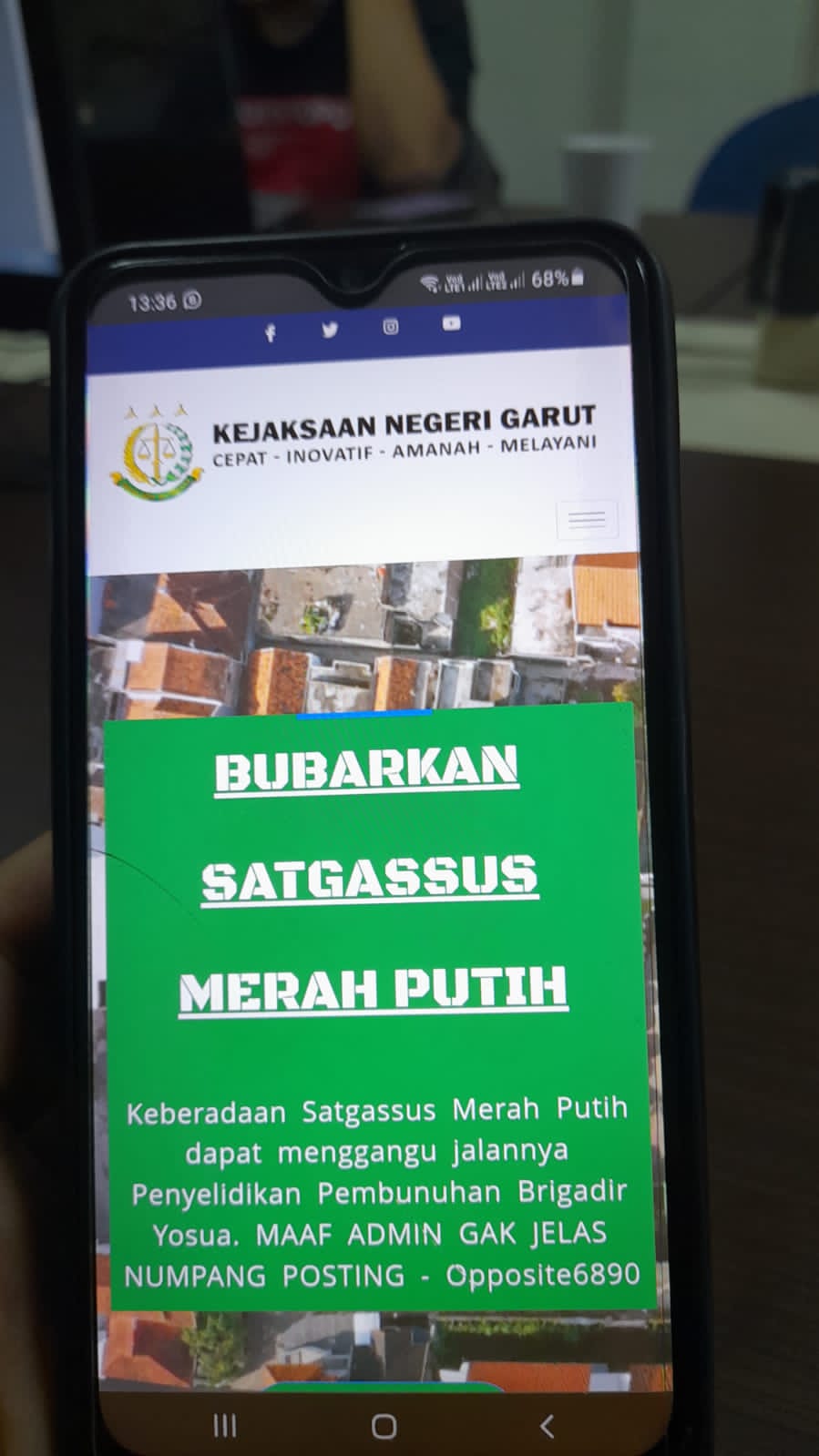 Photo of Website Kejari Garut Diretas, Pelayanan Publik Terganggu